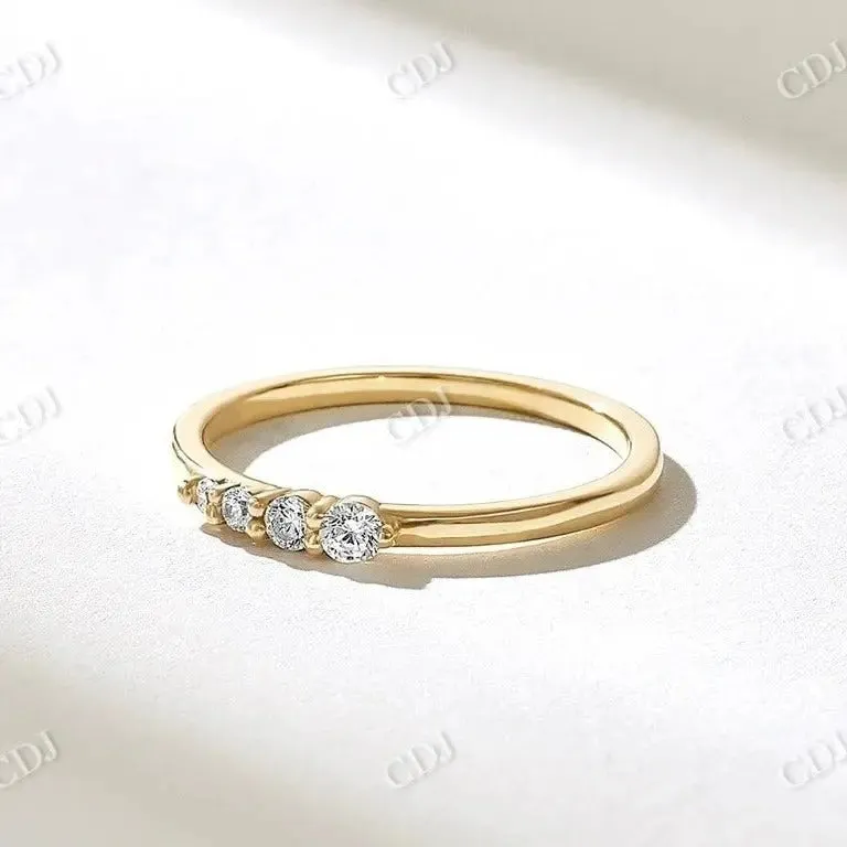 0.13CTW Lab Grown Ascending Round Diamond Wedding Band