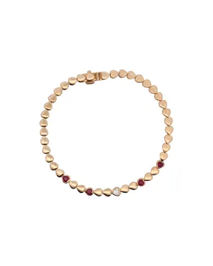 0.68ct Diamond 14K Gold Heart Bracelet