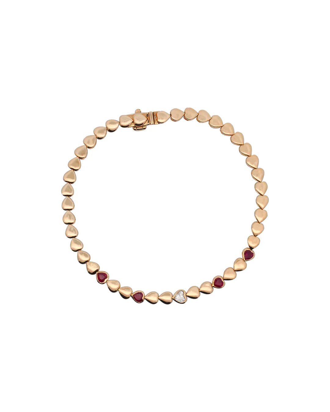 0.68ct Diamond 14K Gold Heart Bracelet