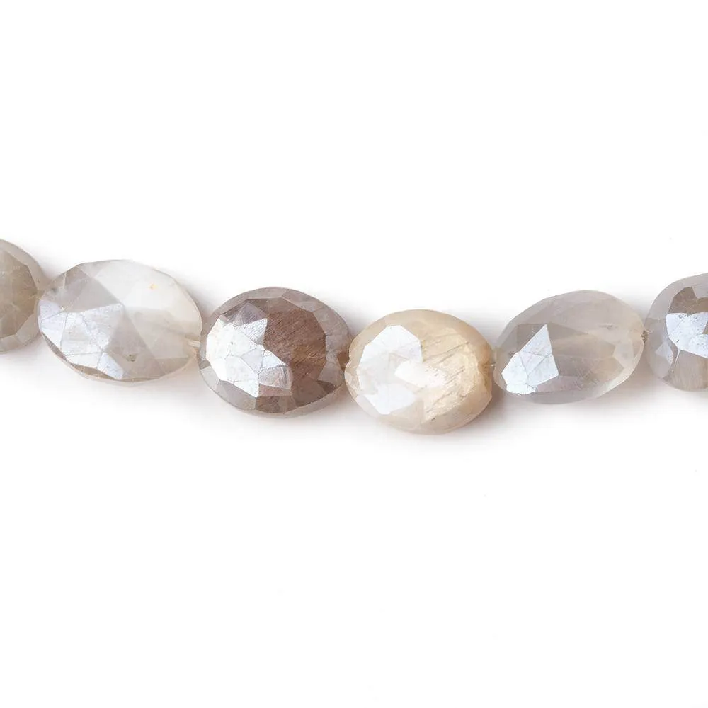 10x8-12x10mm Mystic Multi Moonstone faceted oval beads 9 inch 21 pieces