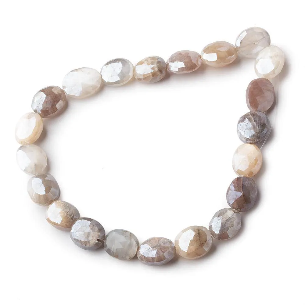 10x8-12x10mm Mystic Multi Moonstone faceted oval beads 9 inch 21 pieces