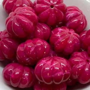 12x17mm Pumpkin (10) - Pink - Vintage Opaque Marbled Effect Beads