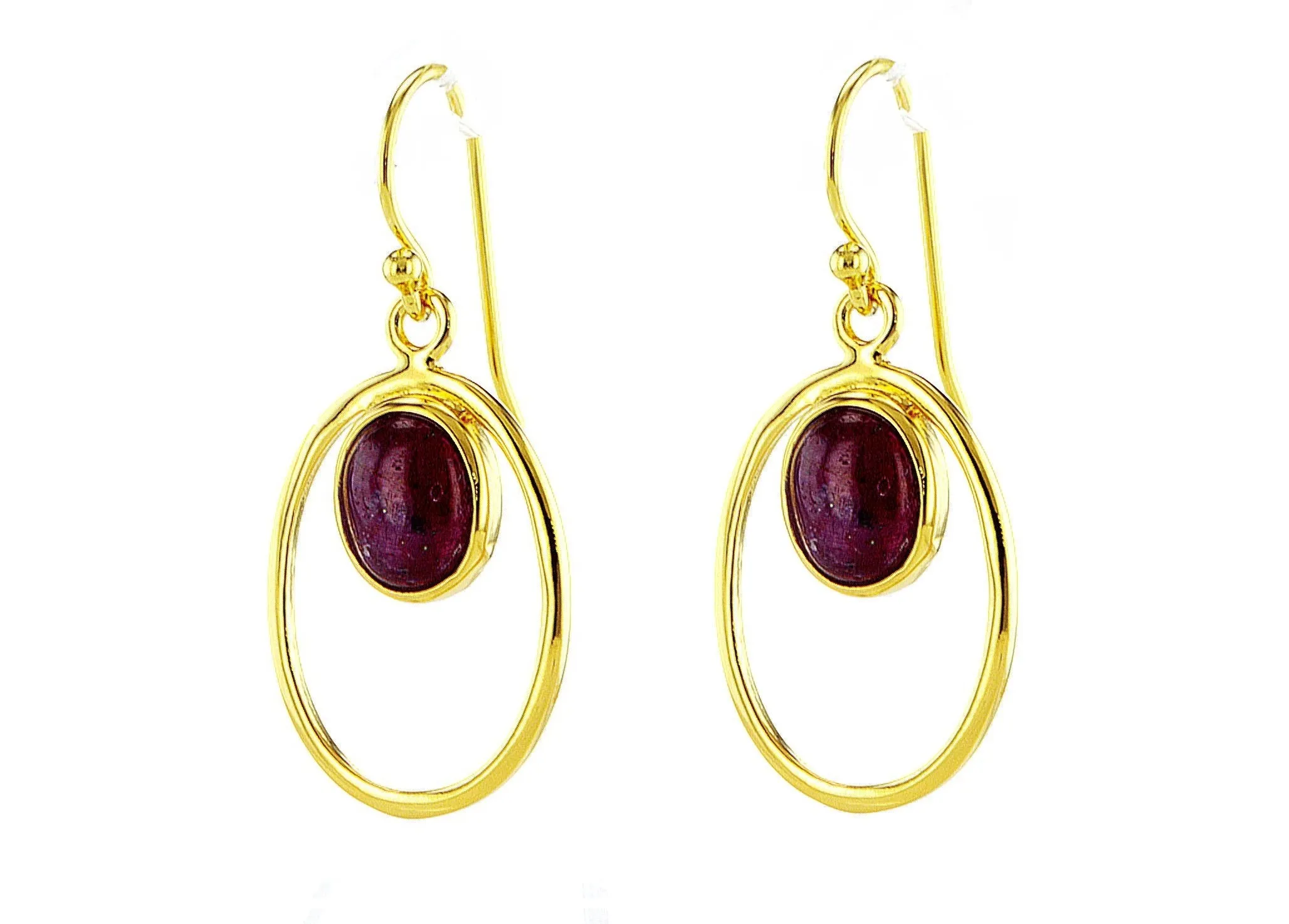 14 Karat gold plated earrings with Ruby