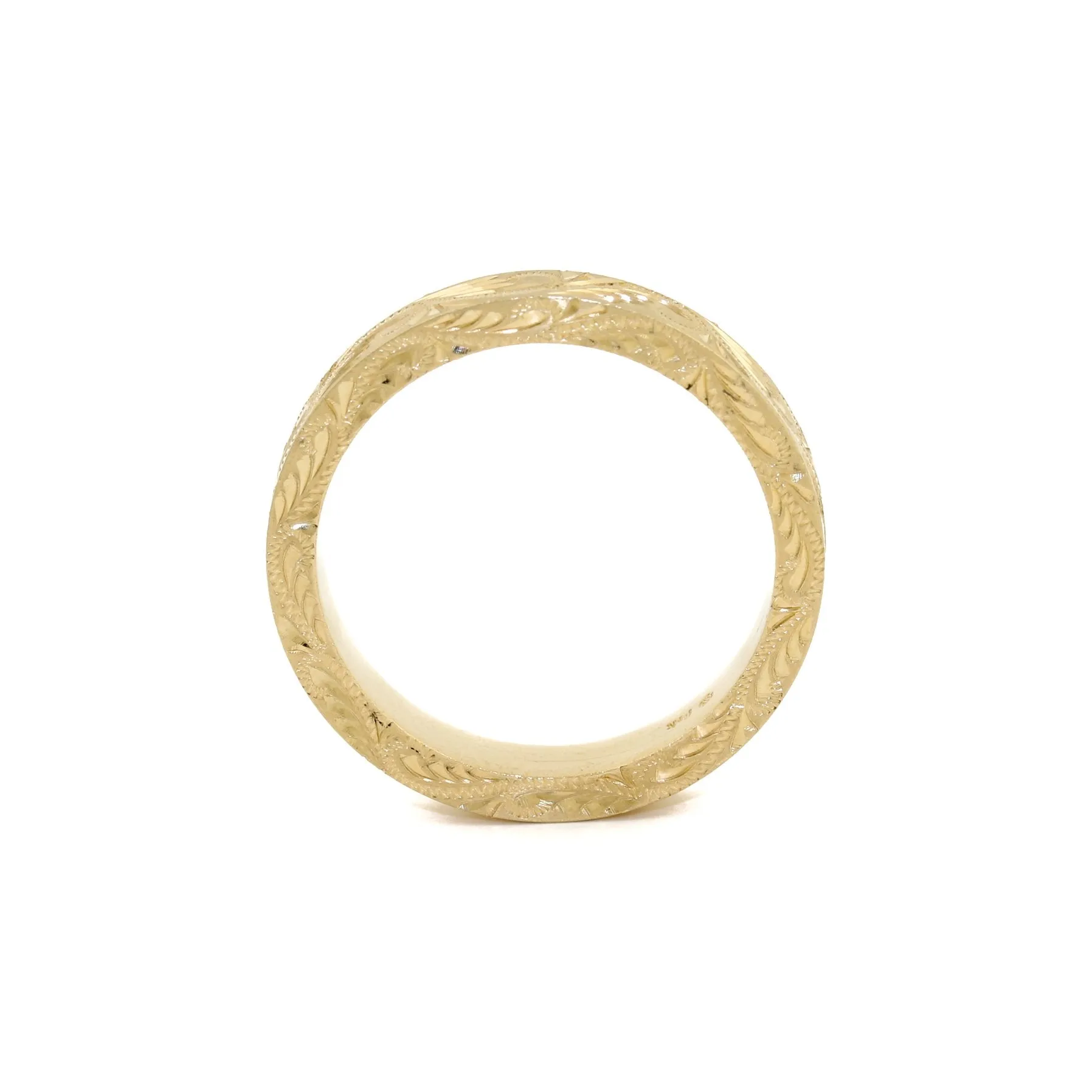 14K Italian Gold x Engraved Filigree Band