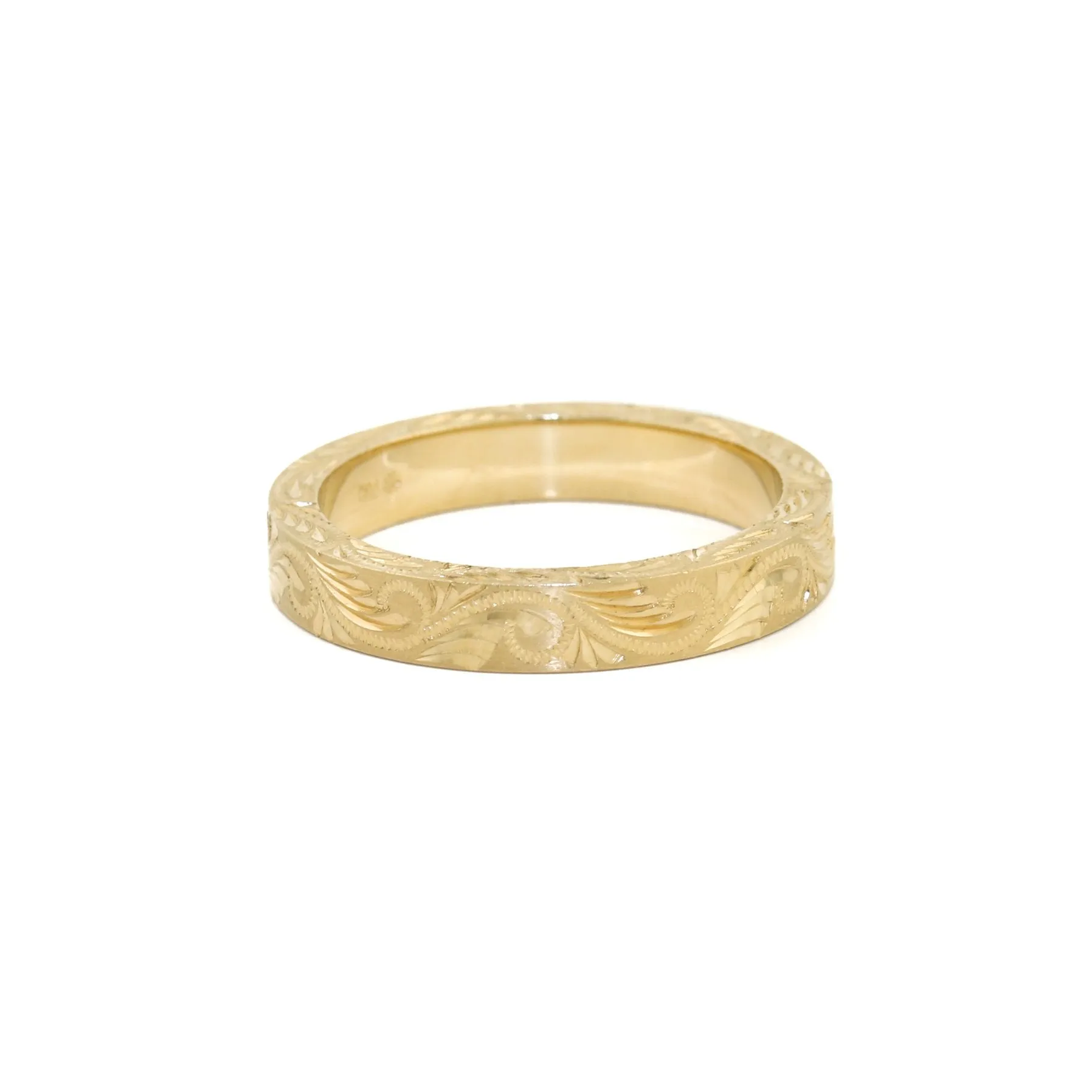 14K Italian Gold x Engraved Filigree Band