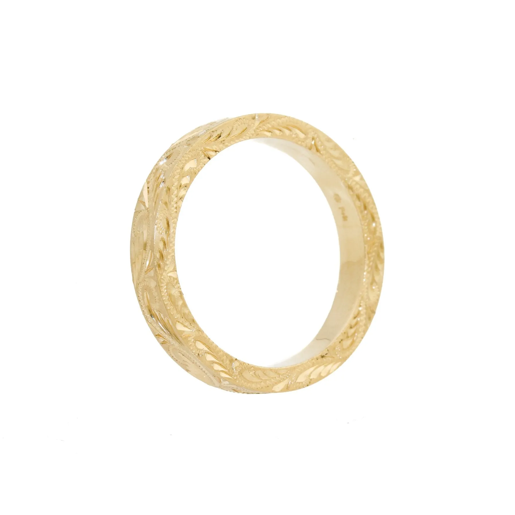 14K Italian Gold x Engraved Filigree Band