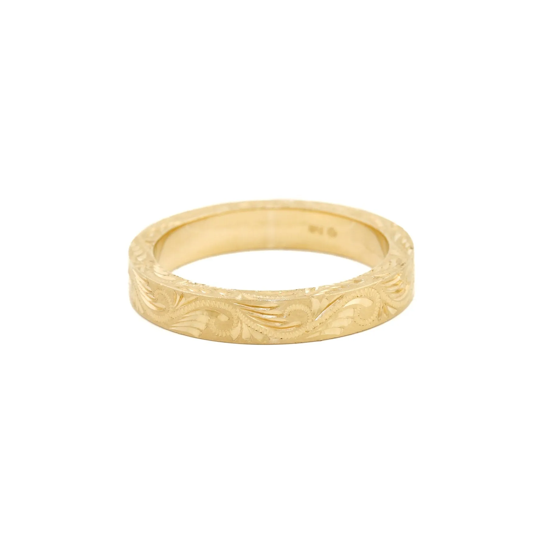 14K Italian Gold x Engraved Filigree Band
