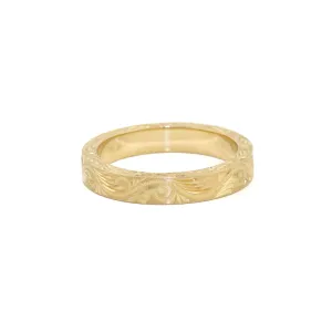 14K Italian Gold x Engraved Filigree Band
