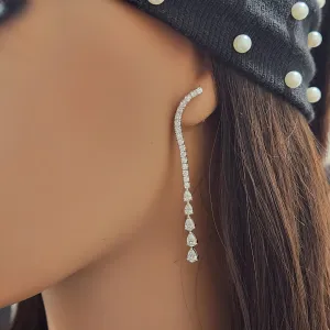 14K Lab Grown Diamond Tennis With Teardrop Earrings