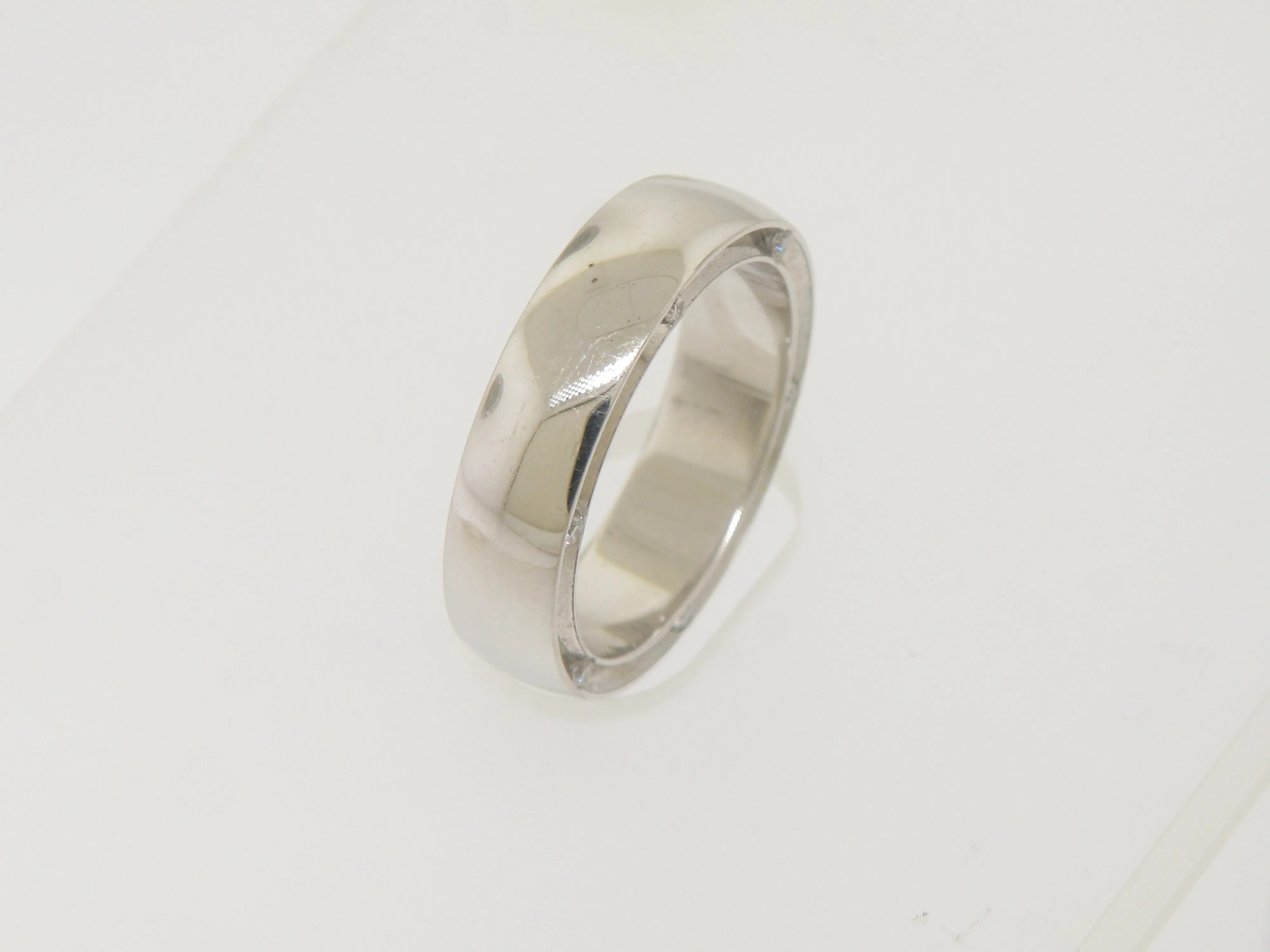14k White Gold Diamond Mens Wedding Band with Channel Set Diamonds Size 10