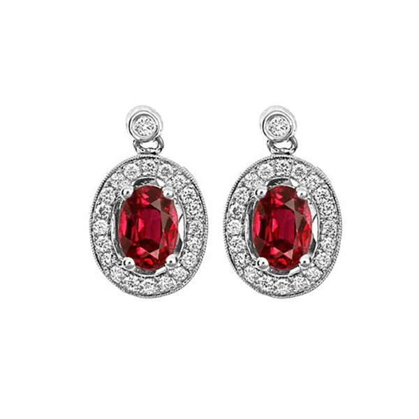 14Kt White Gold Diamond 1/4Ctw & Ruby 1Ctw Ring