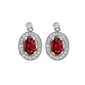 14Kt White Gold Diamond 1/4Ctw & Ruby 1Ctw Ring