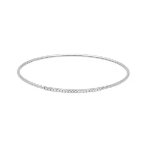 18ct White Gold 0.18ct Diamond Bangle