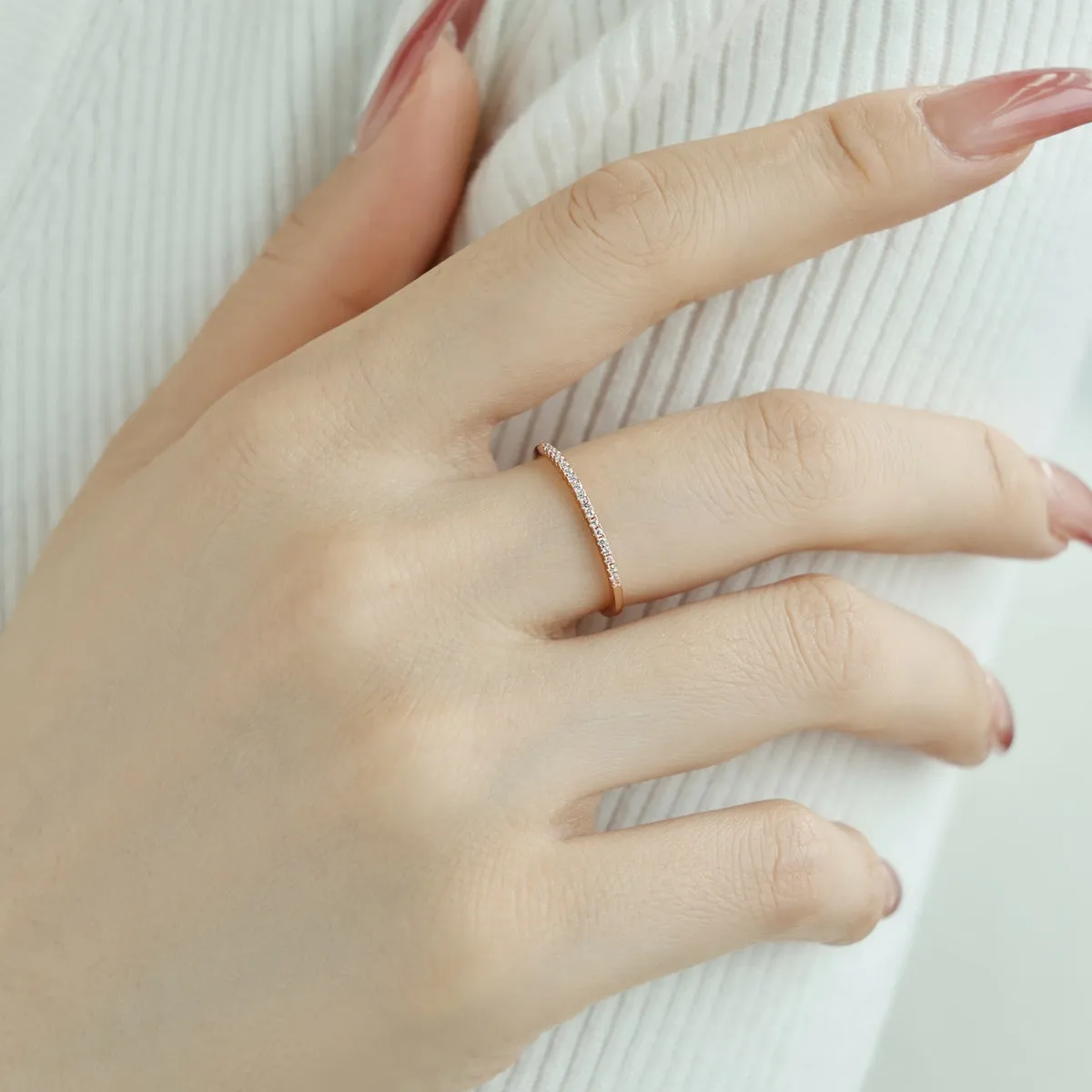 1mm Super Slim Eternity Ring - Rose Gold