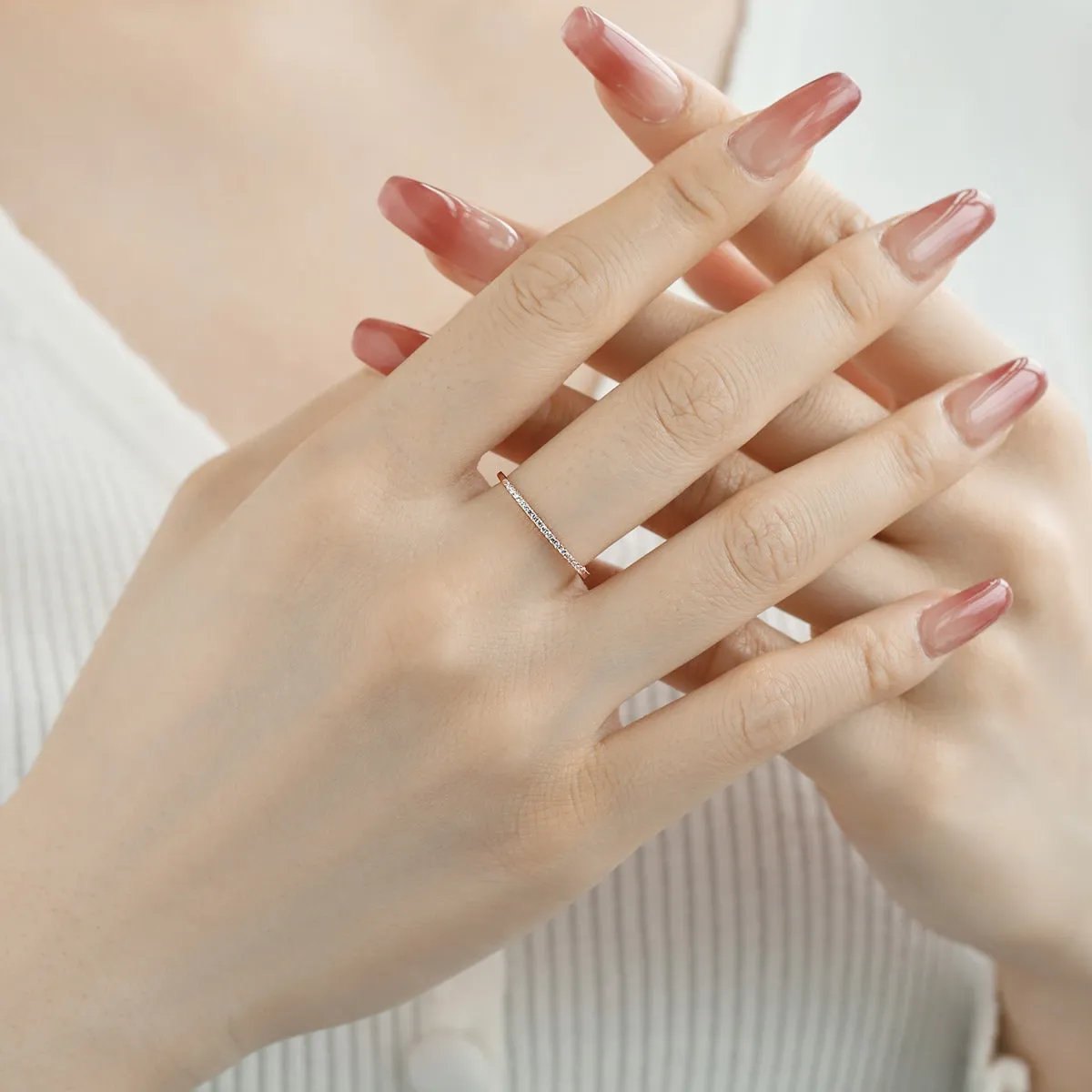 1mm Super Slim Eternity Ring - Rose Gold