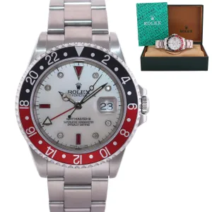 2000 DIAMOND Rolex GMT-Master 2 II Coke Blue Black Steel 16710 40mm Watch Box
