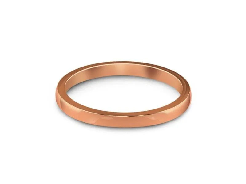 2MM HIGH POLISH ROSE GOLD CLASSIC Tungsten Wedding Band