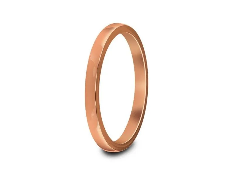 2MM HIGH POLISH ROSE GOLD CLASSIC Tungsten Wedding Band