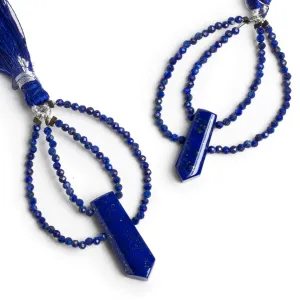 45x35mm Lapis Lazuli Double-Drilled Fancy Focal Beads 1 Piece