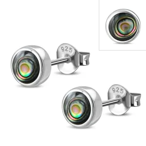 6.20mm | Abalone Shell Sterling Silver Stud Earrings