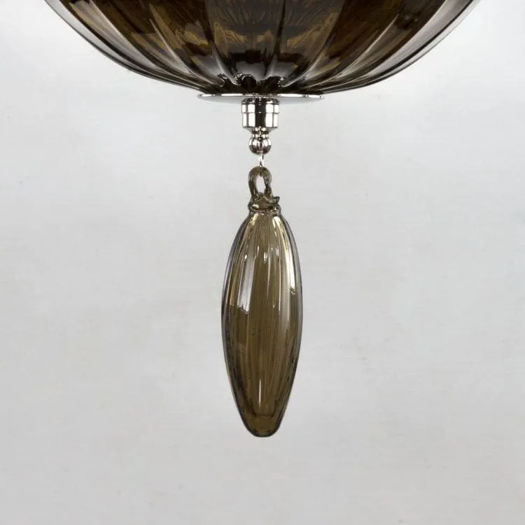 8 Light Chandelier in Smoke Murano Glass