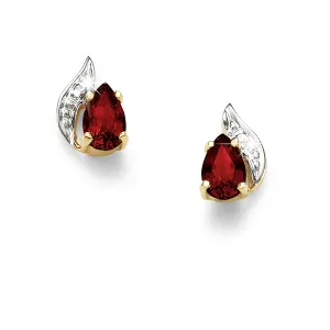 9CT GARNET & DIAMOND EARRINGS