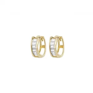 9ct Yellow Gold Hinged Zirconia Earrings ER1148