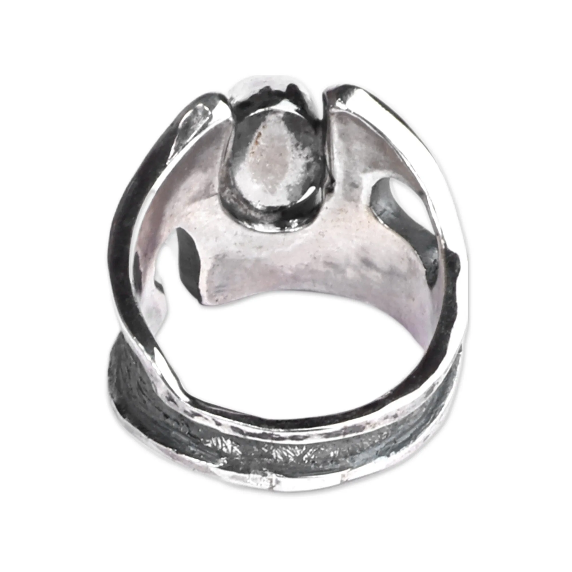 Abstract Sterling Silver Garnet Cocktail Ring from Armenia - Passion's Strength | NOVICA
