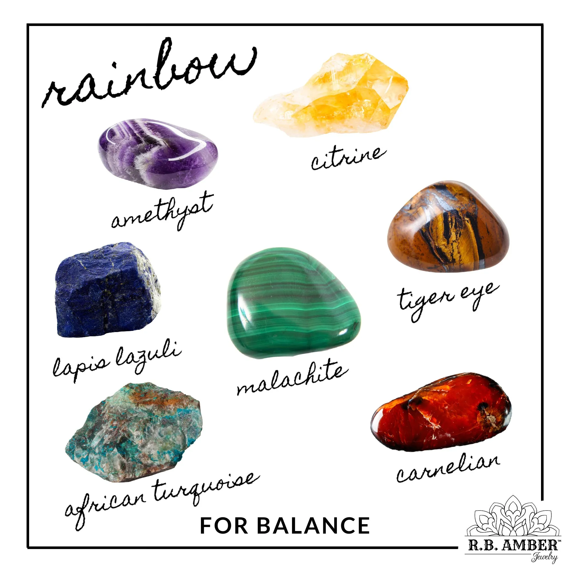 Adults | Rainbow Chakra   Raw Cognac Amber Bracelet