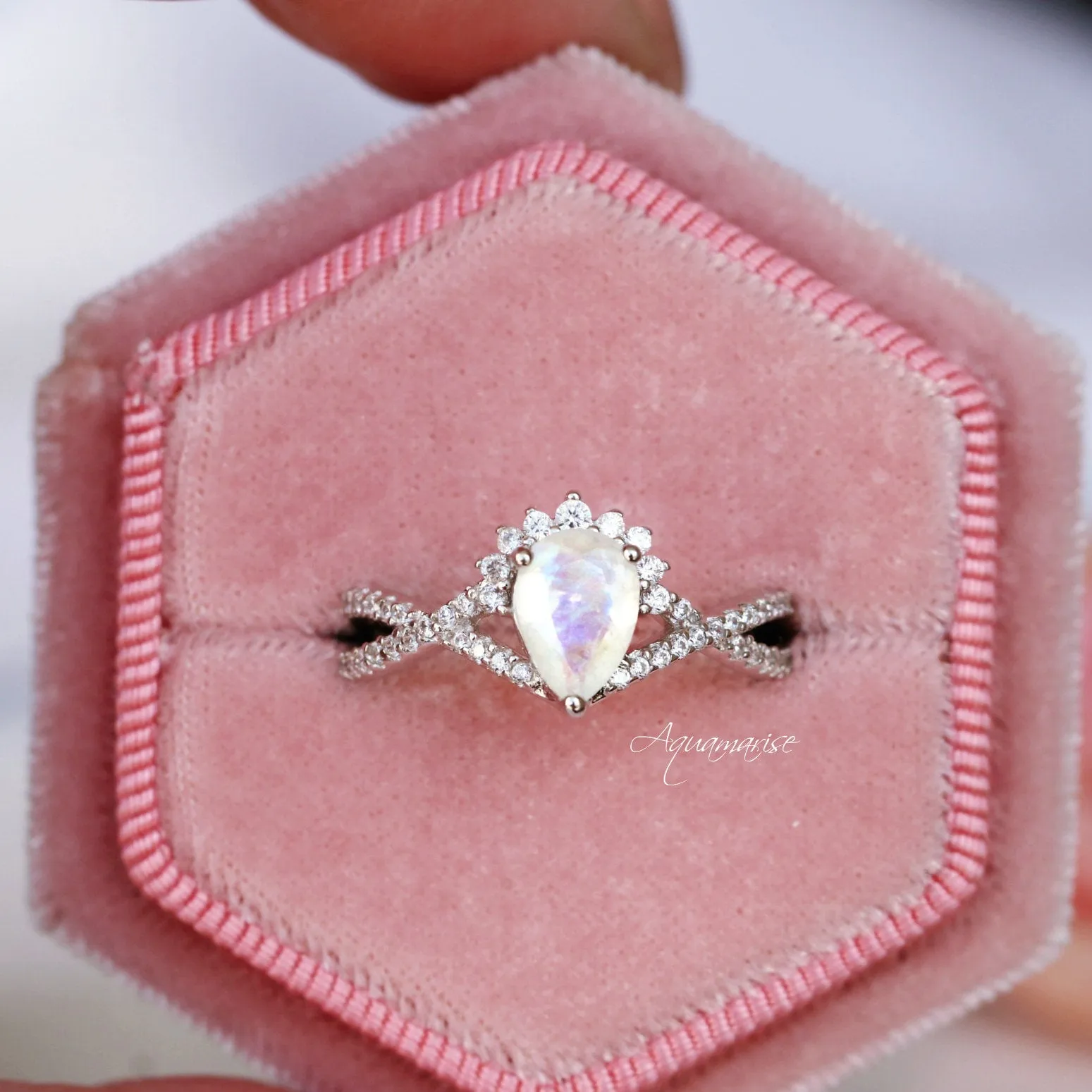 Alice Moonstone Ring Set - Sterling Silver