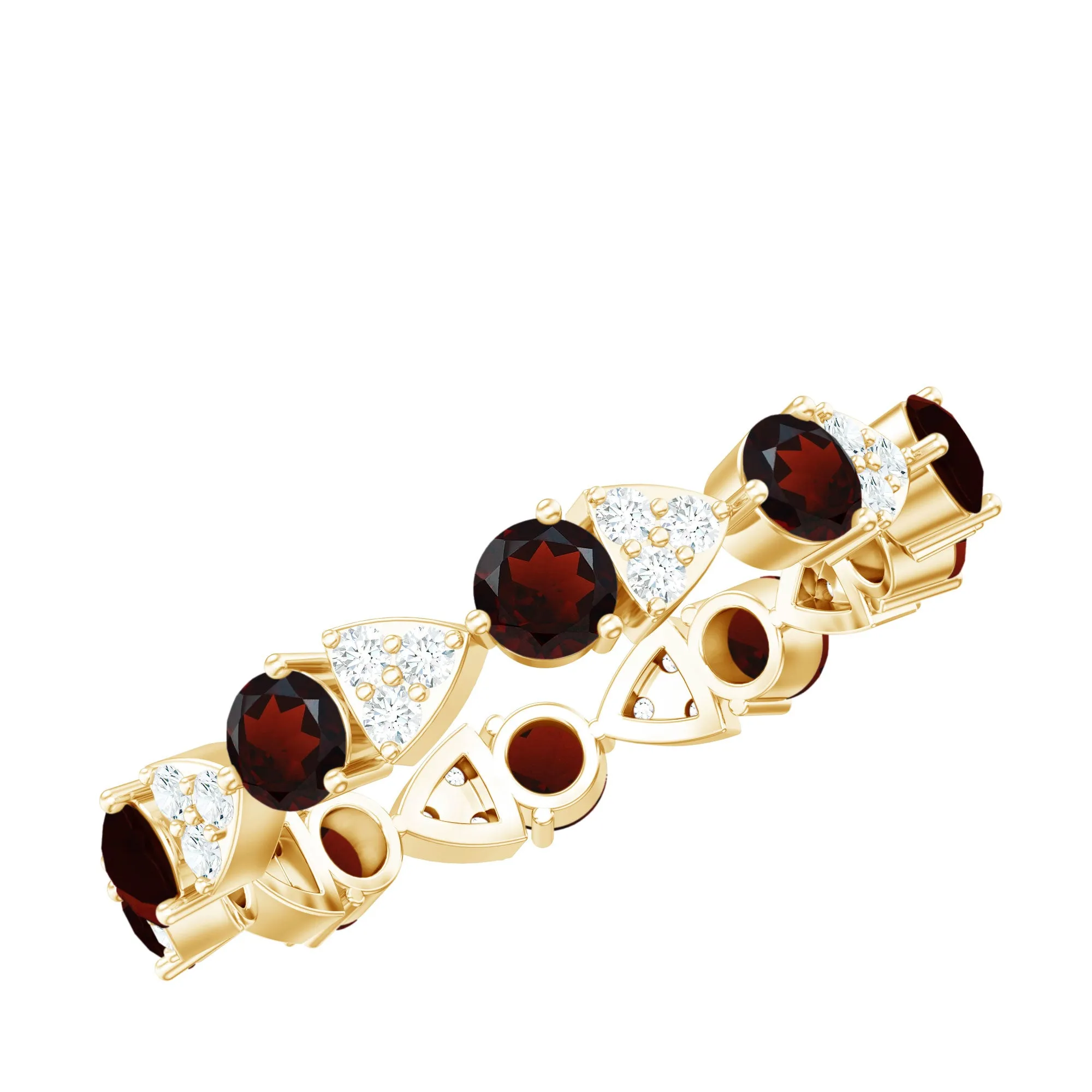 Alternate Garnet and Diamond Eternity Ring