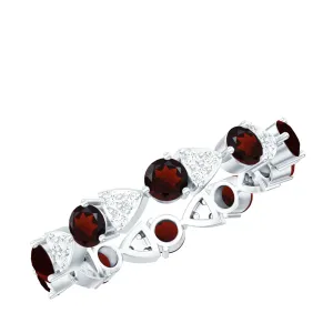Alternate Garnet and Diamond Eternity Ring