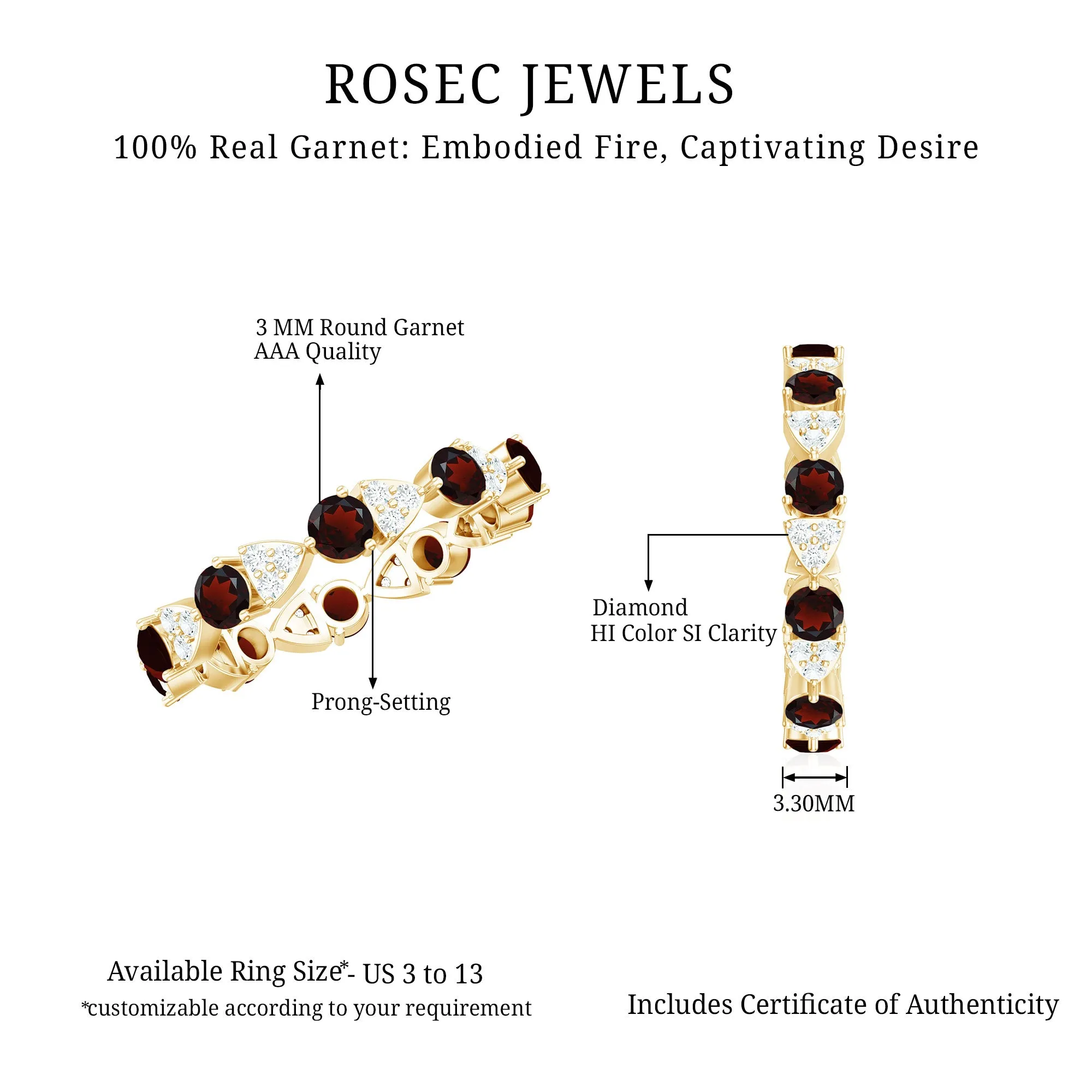 Alternate Garnet and Diamond Eternity Ring