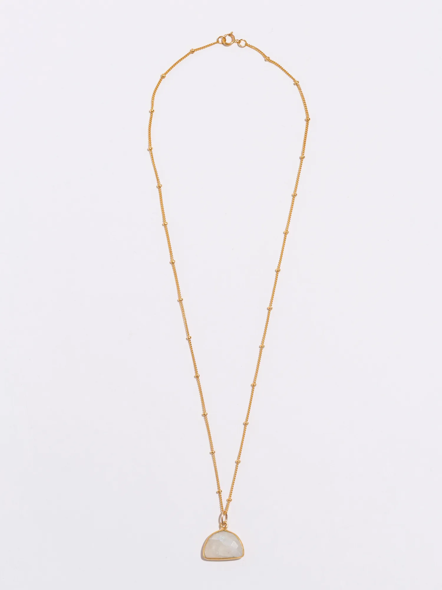 Amanda Moonstone Half Moon Pendant Necklace