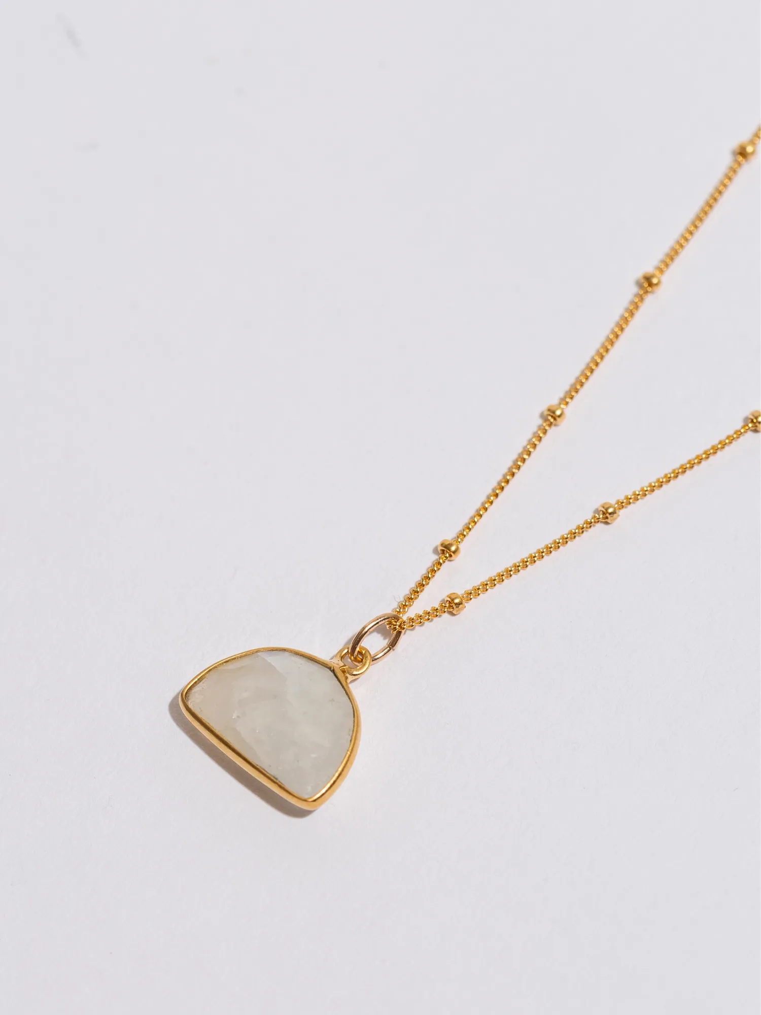 Amanda Moonstone Half Moon Pendant Necklace