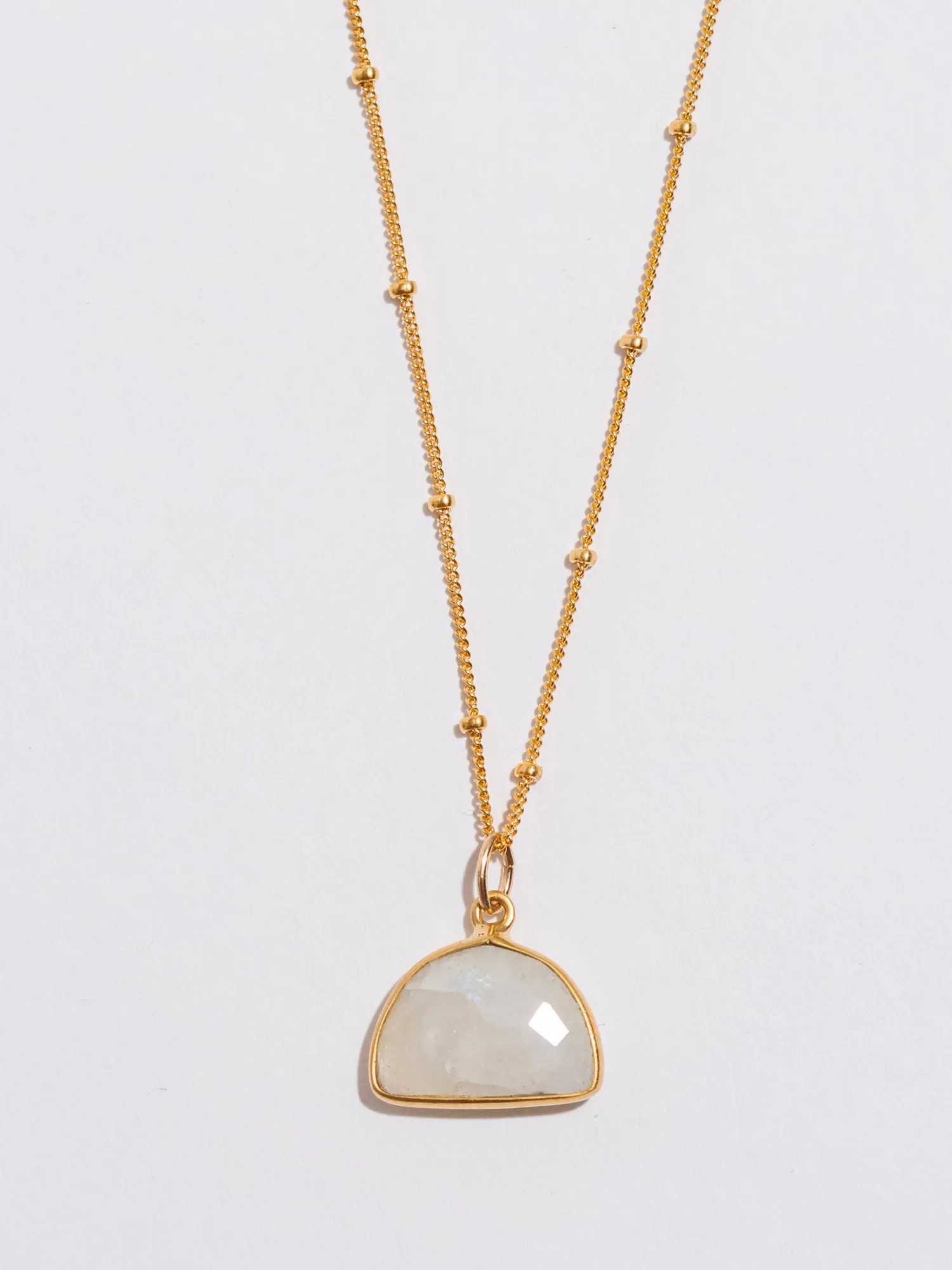 Amanda Moonstone Half Moon Pendant Necklace