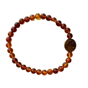 Amber Bracelet 6 mm Round Beads