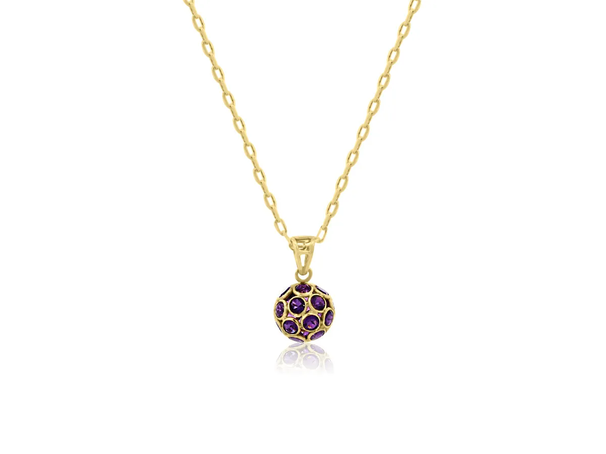 Amethyst Bezel Yellow Gold Ball