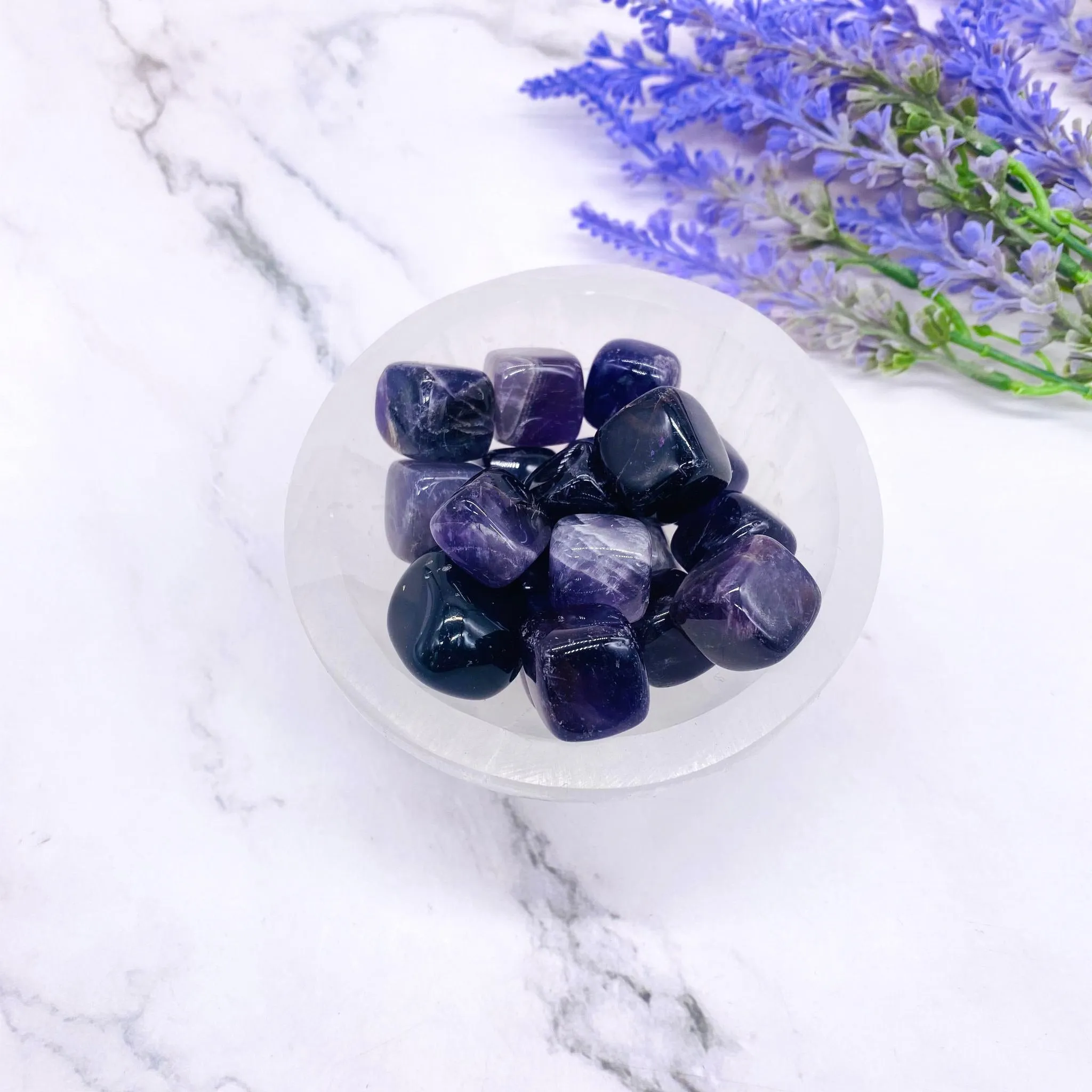 Amethyst Cube Crystal ,Natural Polished Amethyst Tumble Stone