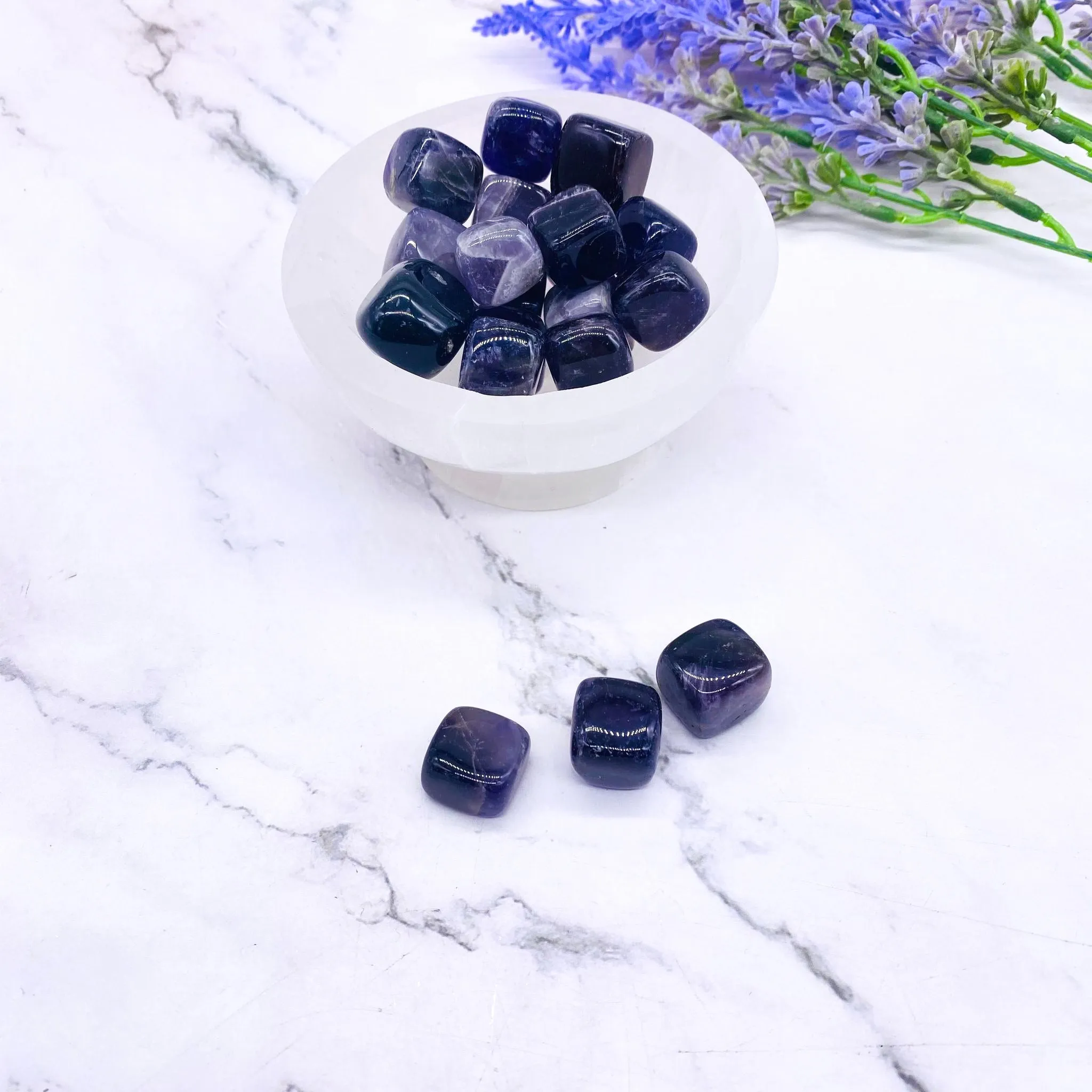 Amethyst Cube Crystal ,Natural Polished Amethyst Tumble Stone