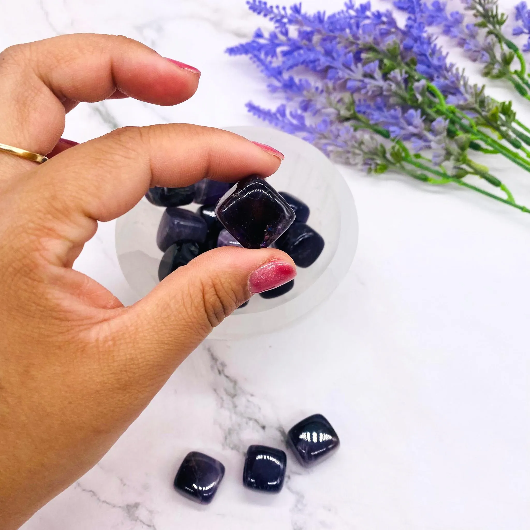 Amethyst Cube Crystal ,Natural Polished Amethyst Tumble Stone
