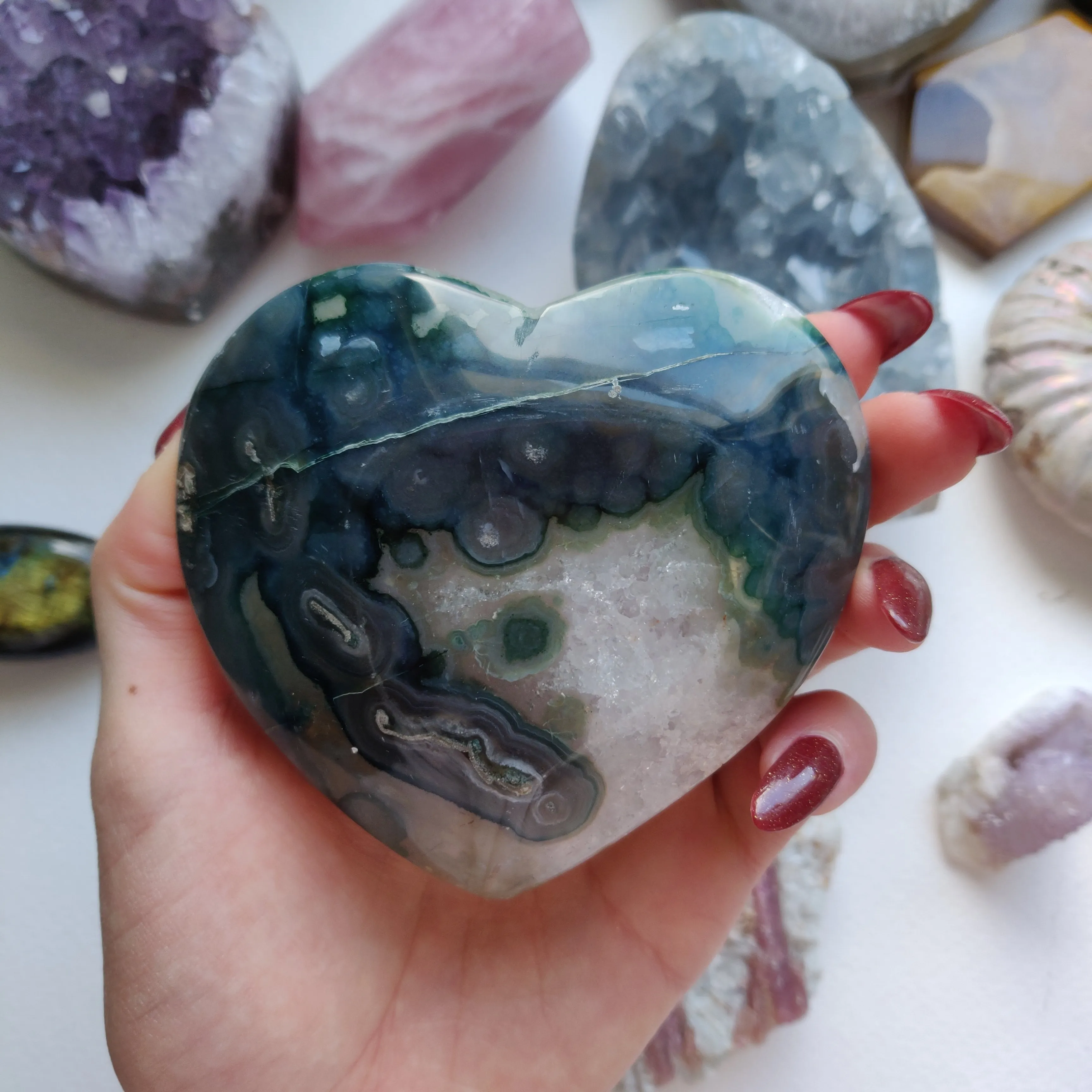 Amethyst Geode / Agate Heart (#1A)