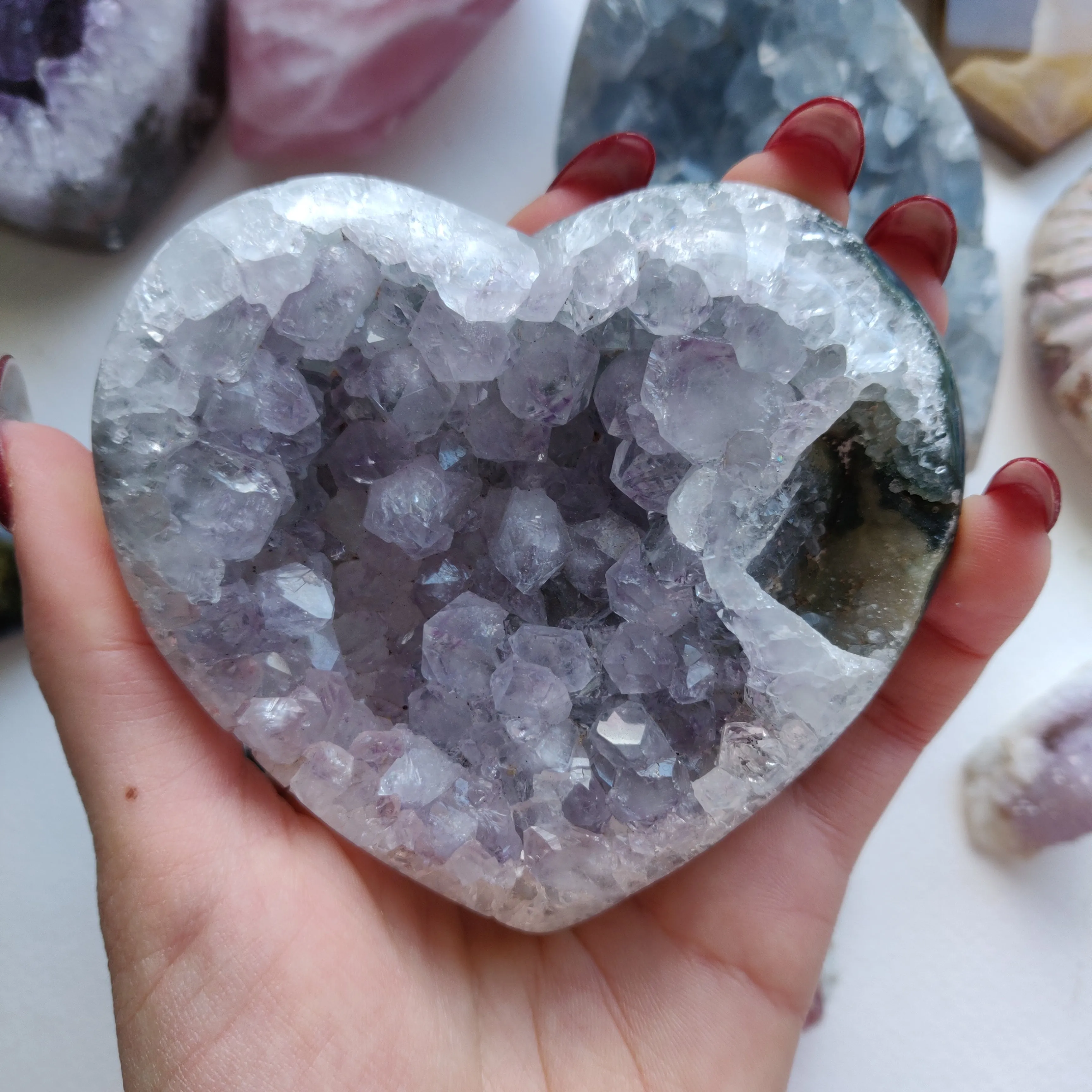 Amethyst Geode / Agate Heart (#1A)