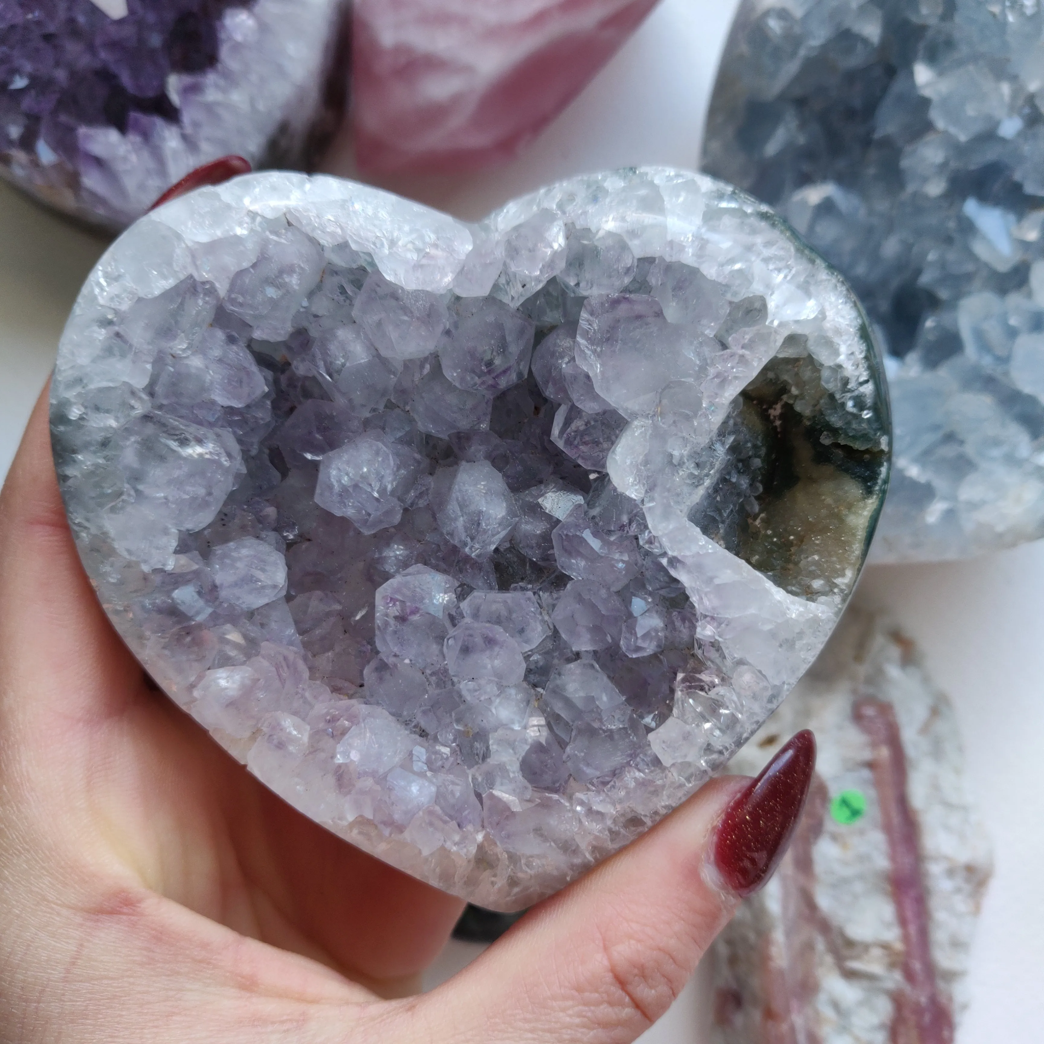 Amethyst Geode / Agate Heart (#1A)