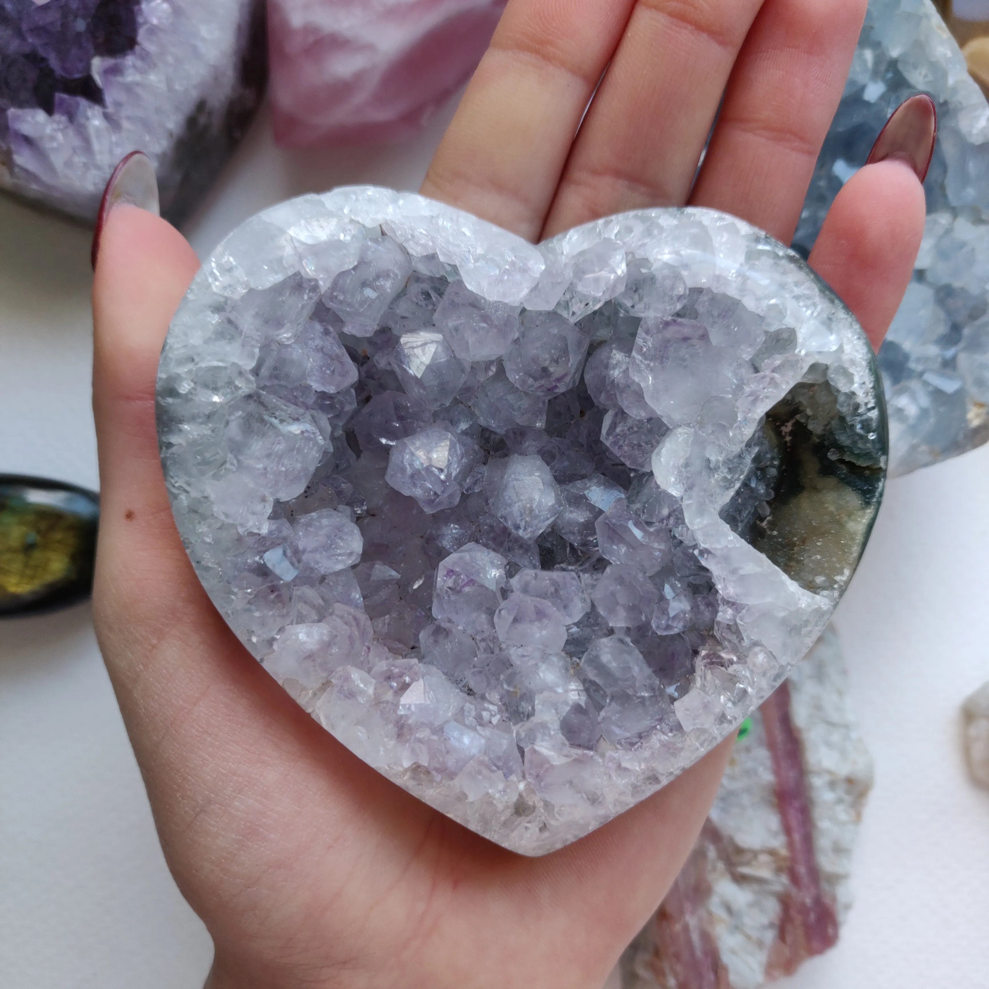 Amethyst Geode / Agate Heart (#1A)