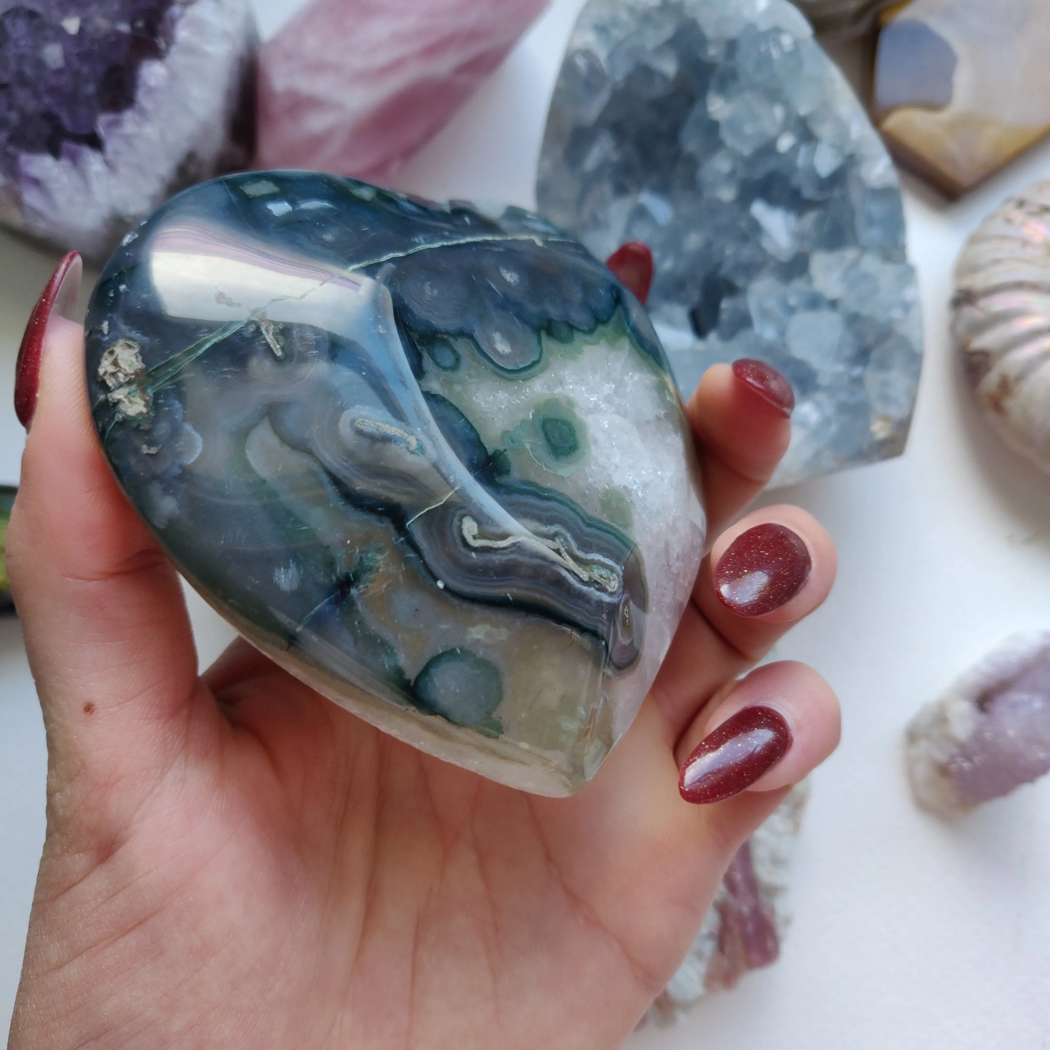 Amethyst Geode / Agate Heart (#1A)
