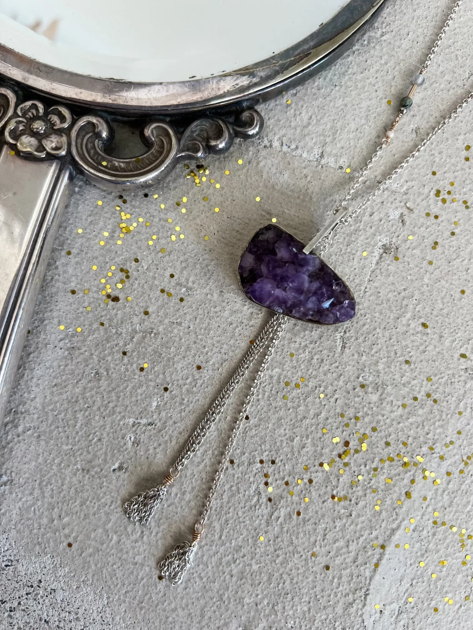 Amethyst Geode Pendant Necklace