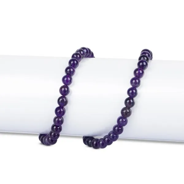Amethyst Mala - 15 Inches | 108 Beads/ 6 mm/ Amethyst Stone Mala for Meditation