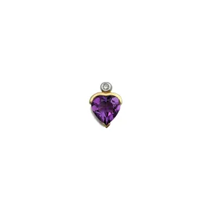 Amethyst Semi-Bezeled Heart Pendant (10K)