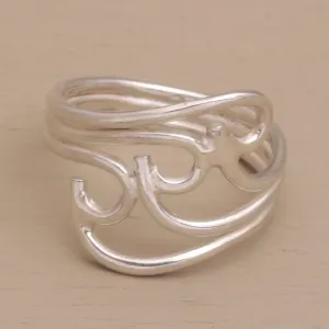 Artisan Crafted Wave-Like Sterling Silver Cocktail Ring - Washed Ashore | NOVICA